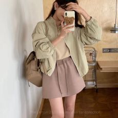 批发秋<b class='q'>冬</b>新款韩系休闲宽松风衣外套女炸街美式复古立领棒球服开衫上衣