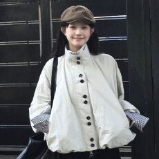 批发原版做法 秋冬独特超好看风衣外套女款百搭新款韩系小个子夹克女