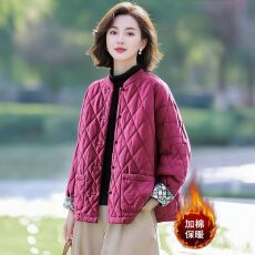 批发韩版纯色菱格棉服外套女<b class='q'>秋</b>冬季2025新款宽松休闲时尚百搭简约上衣