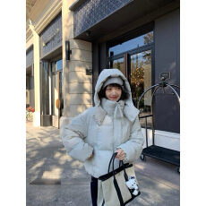 批发<b class='q'>雅</b><b class='q'>鹿</b>短款<b class='q'>羽绒服</b>女2025新款冬季90白鸭绒可拆卸连帽立领面包服外套