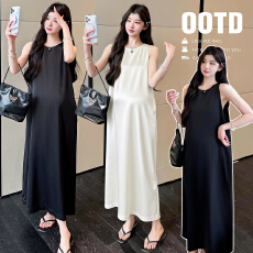 批发孕妇装夏季连衣裙<b class='q'>中长款</b>薄款夏装外出高级感无袖连衣裙