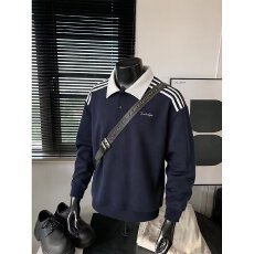 批发撞色翻领POLO衫女生2026春季新款日系校园学院风学生<b class='q'>长袖</b>有领卫衣