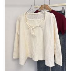 批发实拍白色两件套<b class='q'>背心</b>吊带女2025秋冬新款设计感韩版遮肉长袖开衫