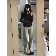 批发美式高街棕色毛领连帽卫衣开<b class='q'>衫</b>女冬季设计感小众收腰短款上衣外套