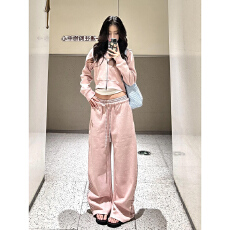 批发韩系高级感休闲<b class='q'>运动服</b>套装女秋季新款卫衣阔腿裤减龄<b class='q'>显瘦</b>两件套潮