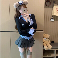 批发秋季韩系春秋假两件polo领长袖t恤女秋<b class='q'>冬</b>修身收腰内搭打底衫上衣