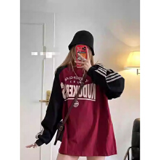 批发2026新款秋<b class='q'>冬</b>美式复古休闲运动风卫衣胖mm韩系宽松慵懒风圆领上衣