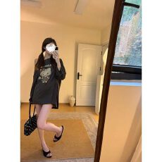 批发【天丝螺纹】大码女印花2026<b class='q'>夏季</b>新款防晒长袖T恤中长款宽松上衣
