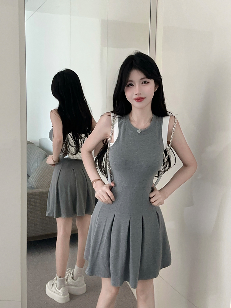 FA35685# 背心连衣裙女夏新款收腰显瘦高级感轻奢名媛纯欲风短裙 服裝批發女裝批發服飾貨源