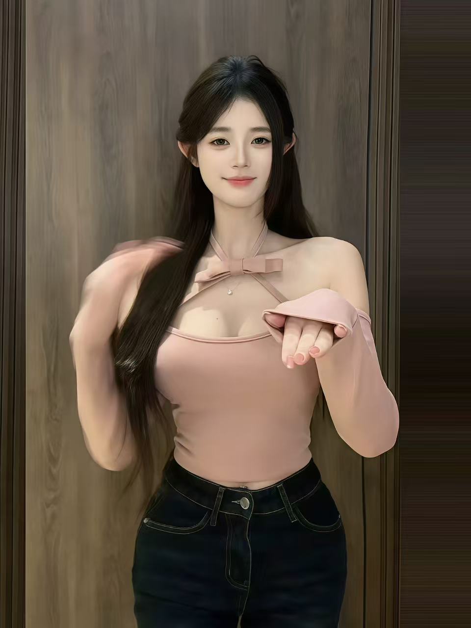 한 부서 품격 오프숄더 오프숄더 나비 매듭 긴팔 티셔츠 여성 가을 겨울 새로운 몸매 가꾸기 슬림해 보이는 기본 셔츠 맨위
