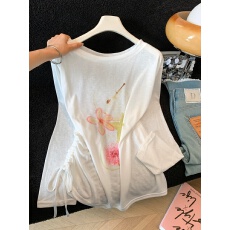 批发设计感印花斜肩<b class='q'>长袖</b><b class='q'>t</b><b class='q'>恤</b>女2026新款夏季慵懒宽松防晒罩衫薄款上衣