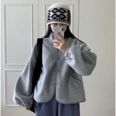 批发已出 韩国chic半高领轻便摇粒绒<b class='q'>卫衣</b>外套