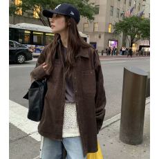 批发<b class='q'>韩国</b>chic 复古灯芯绒长袖衬衫女