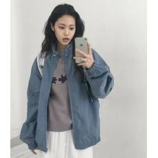 批发<b class='q'>韩国</b>chic 立领抽绳收口防风防晒<b class='q'>风衣外套</b>