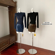 批发【Fart Shop】前卫讯号 薄绒高腰皮裙女秋冬气质弹力包臀短裙