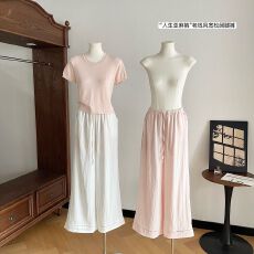 批发韩<b class='q'>雨</b>嘉“人生亚麻裤” 30%亚麻70%天丝老钱极简宽松休闲裤