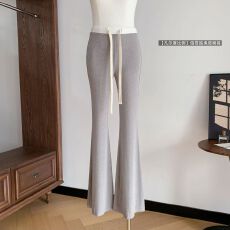 批发Chill巧儿凡尔赛比例抽绳微喇显腿长垂地长裤慵懒百搭休闲裤