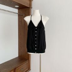 批发6/15 20:00 titi小姐姐私服挂高品质<b class='q'>全棉</b> 性感宽松挂脖上衣