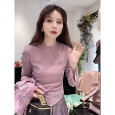 批发春季新款气质新中式<b class='q'>丝绒</b>上衣十百搭显瘦阔腿裤