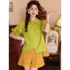 批发春夏短袖上衣气质新款百搭小众衬衫