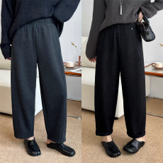 批发绵羊毛休闲裤女2025秋冬显瘦休闲加绒九分百搭糯米裤
