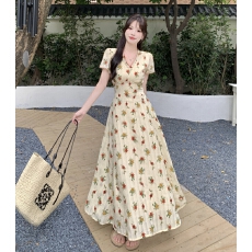 批发实拍~大码法式碎花<b class='q'>连衣裙</b>女夏季梨形身材甜美裙子胖MM显瘦A字裙