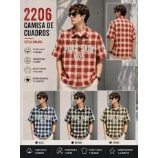批发2026新款夏季男<b class='q'>女</b>同款美式复古格子<b class='q'>短袖</b><b class='q'>衬衫</b>跨境