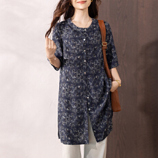 批发限价+12+小视频 印花雪纺<b class='q'>衬衫</b>女夏装2026年气质<b class='q'>衬衣</b>长款上衣