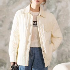 批发限价+12+小视频 2025年秋冬新款竖衔夹棉<b class='q'>衬衫</b>女翻领长袖上衣