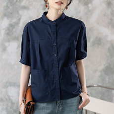 批发限价+12+小视频 纯棉<b class='q'>衬衫</b>女夏2026新款短袖薄款简约宽松百搭上衣