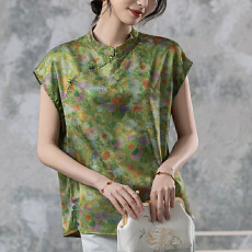 批发限价+12+小视频 国风女上衣短袖衬衣夏季新款改良旗袍新中式衬衫