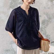 批发限价+12+小视频 高级感蕾丝刺绣衬衫女2026夏季新款短袖时尚上衣