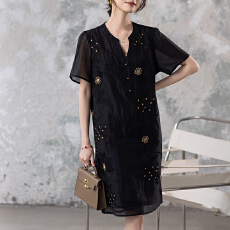 批发限价+12+小视频 刺绣天丝雪纺<b class='q'>连衣裙</b>女大码<b class='q'>欧洲站</b>女装2026年裙子