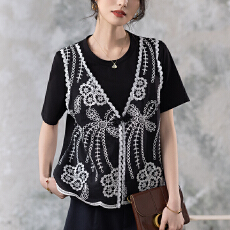 批发限价+12+小视频 假两件短袖T恤女夏季2026减龄不撞高级感绣花上衣