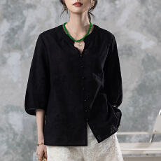 批发限价+12+小视频法式优雅绣花纯棉百搭纯棉衬衫大码女装2026夏新款