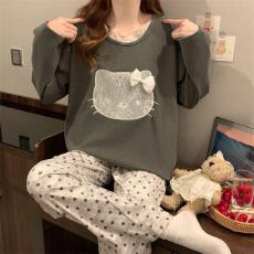 批发量大价优25年秋冬季德绒长袖<b class='q'>套装</b>少女感网红爆款直播高品卡通保暖