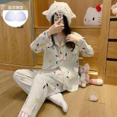 批发LS量大价优25年秋季云朵棉带胸垫长袖<b class='q'>套装</b>少女感网红爆款直播高品