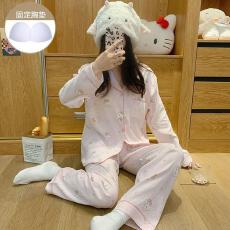 批发LS量大价优25年秋季云朵棉带胸垫长袖<b class='q'>套装</b>少女感网红爆款直播高品