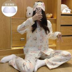 批发LS量大价优25年秋季云朵棉带胸垫长袖<b class='q'>套装</b>少女感网红爆款直播高品