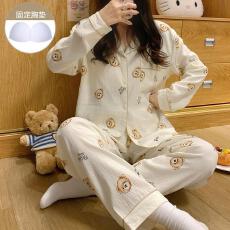 批发LS量大价优25年秋季云朵棉带胸垫长袖<b class='q'>套装</b>少女感网红爆款直播高品