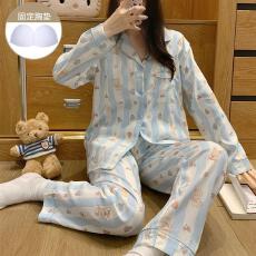 批发LS量大价优25年秋季云朵棉带胸垫长袖<b class='q'>套装</b>少女感网红爆款直播高品