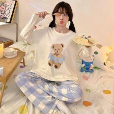 批发LS量大价优25年秋季牛奶丝圆领仿棉睡衣女套装网红爆款直播高品