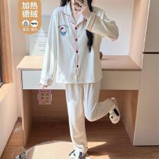 批发量大价优25年秋冬季德绒长袖开衫<b class='q'>套装</b>网红爆款直播高品翻领保暖