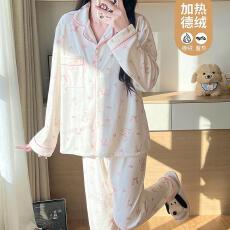 批发量大价优25年秋冬季德绒长袖开衫<b class='q'>套装</b>网红爆款直播高品翻领保暖