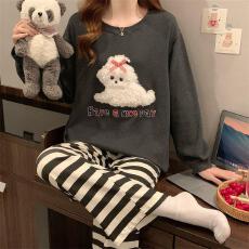 批发LS练盛量大价优23春季新品直播高品睡衣睡裤套<b class='q'>装</b>家居服可外穿