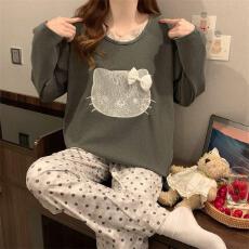 批发量大价优26年春季罗纹德绒长袖圆领套装少女感爆款直播高品卡通