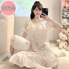 批发量大价优26年夏季云朵棉120g方领睡裙少女中长裙直播高品可外穿