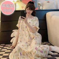 批发量大价优26年夏季皱布带胸垫短袖睡裙少女中长裙直播高品可外穿