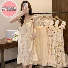 批发量<b class='q'>大</b>价优26年夏季皱布带胸垫吊带睡裙少女中长裙直播高品可外穿