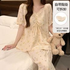 批发量大价优26年夏季皱布云朵棉短袖长裤少女直播高品可外穿